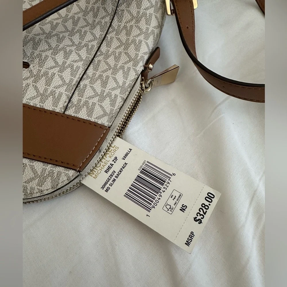 Michael Kors Rhea Zip Medium Slim Signature Logo Backpack - Picture 8 of 11